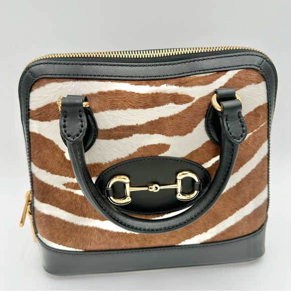 RARE NEW Gucci Zebra Print Horsebit Bag - Picture 2 of 11